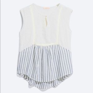 Feliciano Mixed Material Keyhole Top